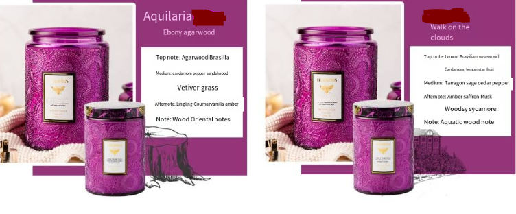 Embossed Glass Soy Aromatherapy Candles